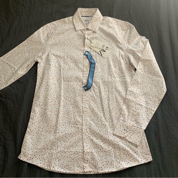 BNWT ZARA MAN | MULTI COLOR BUTTON DOWN DRESS SHIRT TOP LONG SLEEVE M - Picture 3 of 15